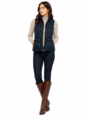 J.Crew Blackwatch Plaid Down Quilted Vest Medium